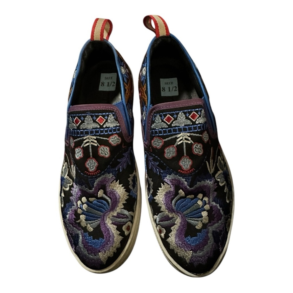 Johnny Was Embroidered Slip On Shoes